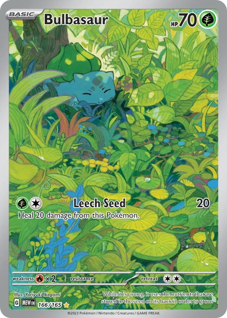 Bulbasaur, Pokémon 151, card 166/165